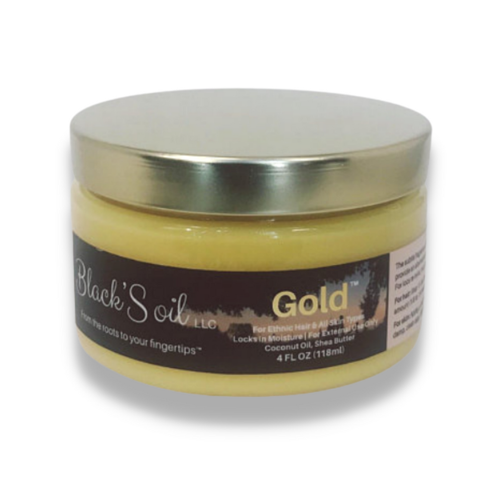 Gold ®️ is designed to bring out the natural hair patterns of coily, curly, & wavy hair by offering moisture locking ingredients for textured hair. Gold ®️ is also great as an over all body butter. Treat yourself to luxury!